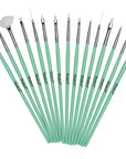 Twinkled T Mint Coco Nail Art 15 Pc Brush Set - Twinkled T - 1