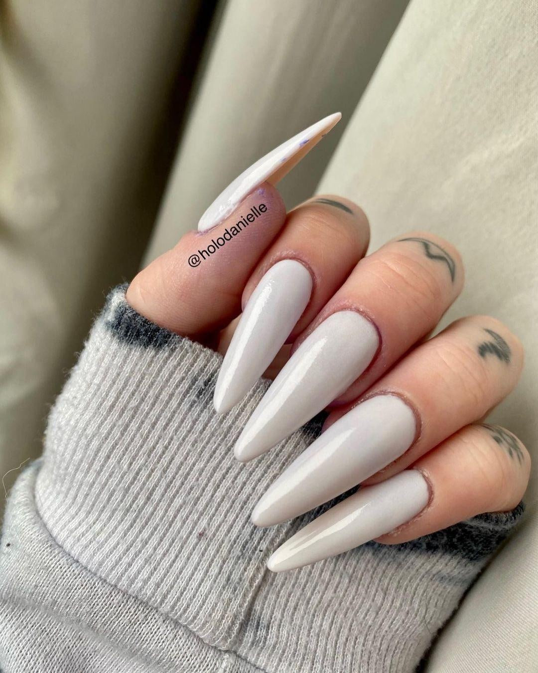 Gel Extension Tips - Stiletto ♥︎ Cream ♥︎ Long